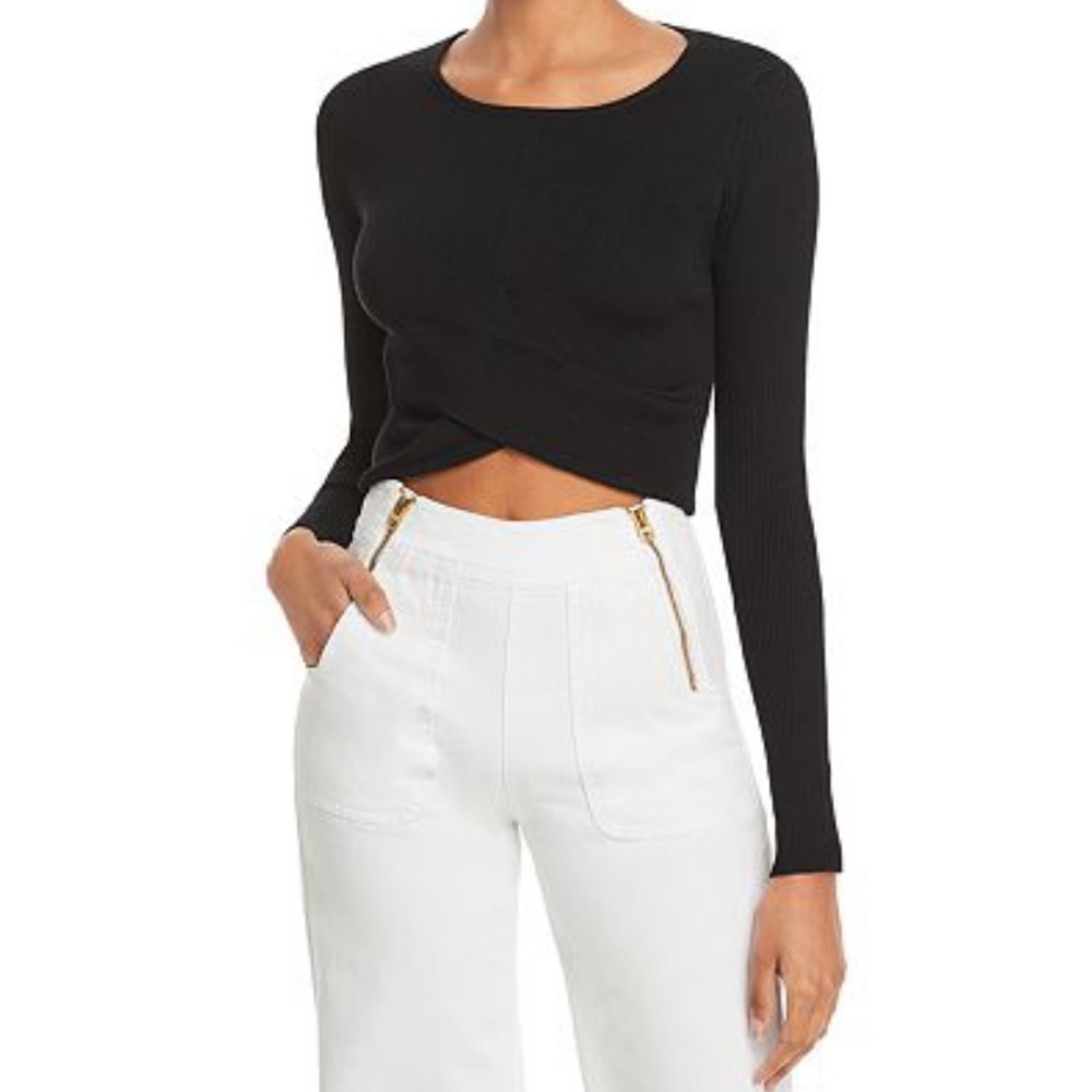 NWT Aqua Crossover Knit Crop Top